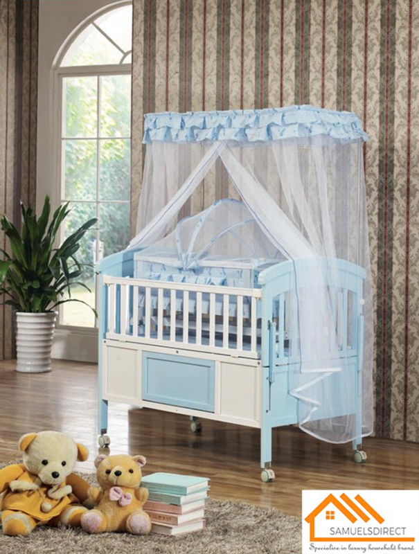 blue baby cot