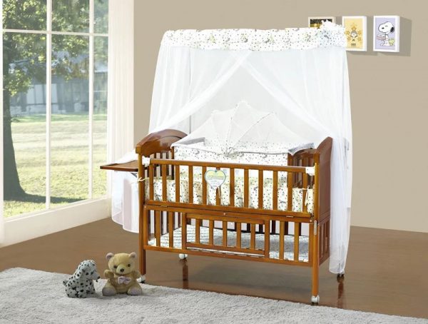 SamuelsDirect Mahogany Baby Cot Bed/ Baby Crib-181-1-psb2