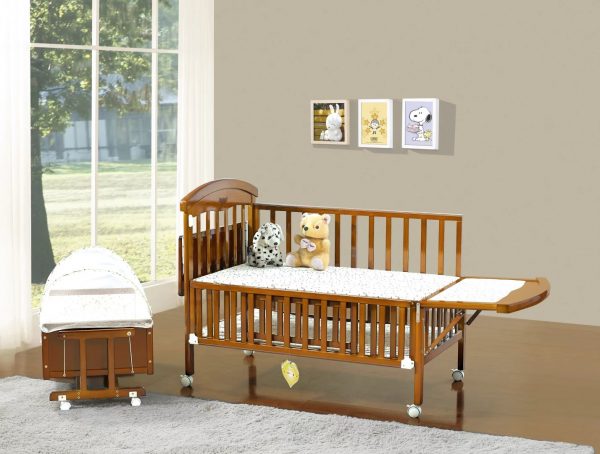 SamuelsDirect Mahogany Baby Cot Bed/ Baby Crib-181-1-psb