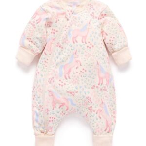 Purebaby Pink Padded Sleeve Sleepsuit Onesie